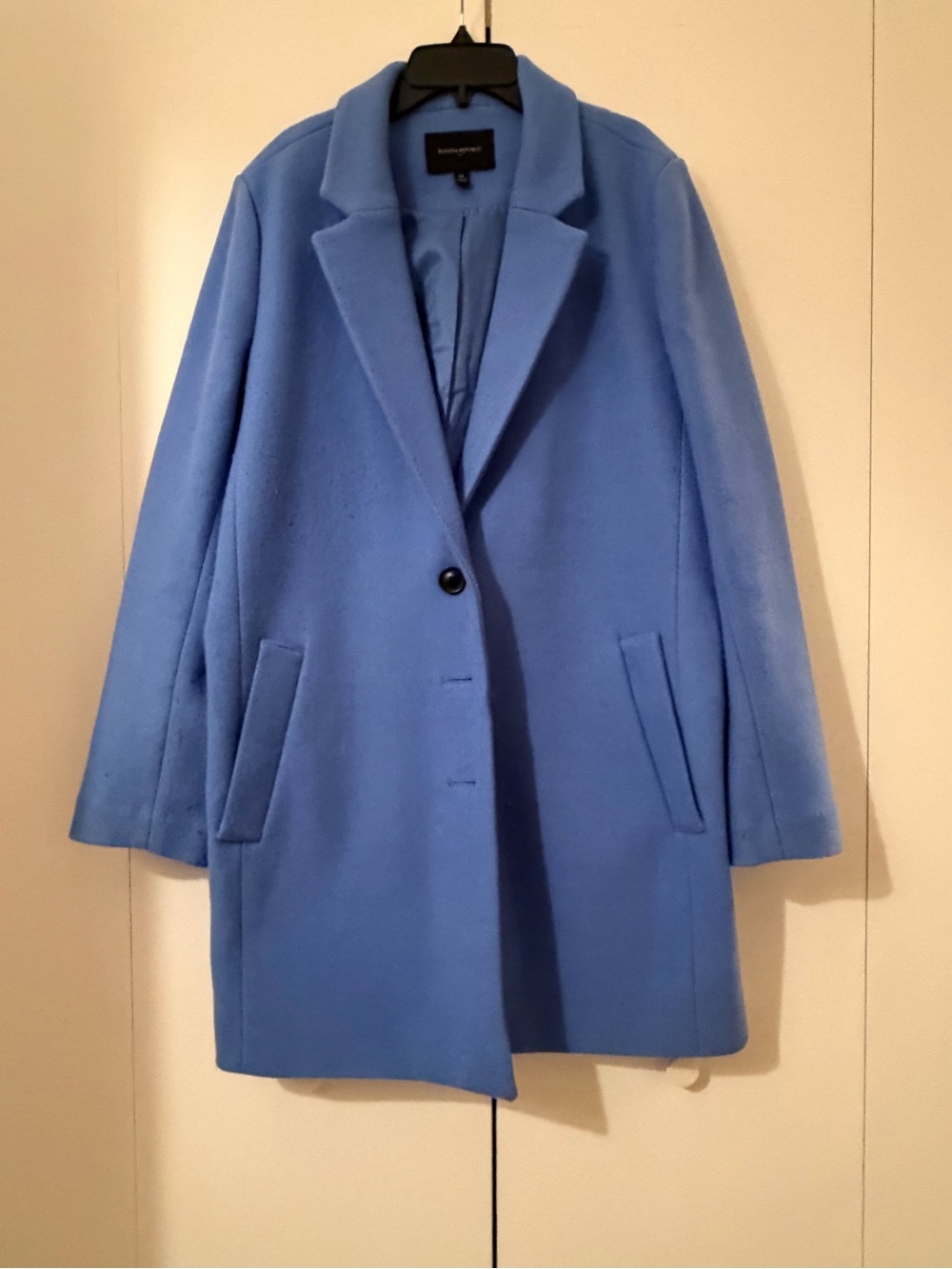 Banana Republic Cobalt Blue Single-Breasted Wool Car Coat - Picture 2 of 5